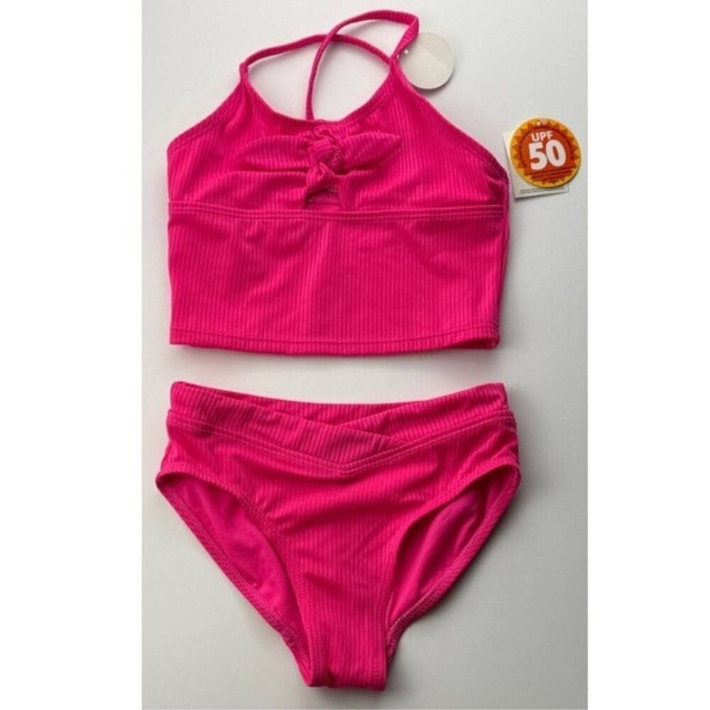 George Girls 2pc Spaghetti Strap Bikini Set S (6) Pink New Swim